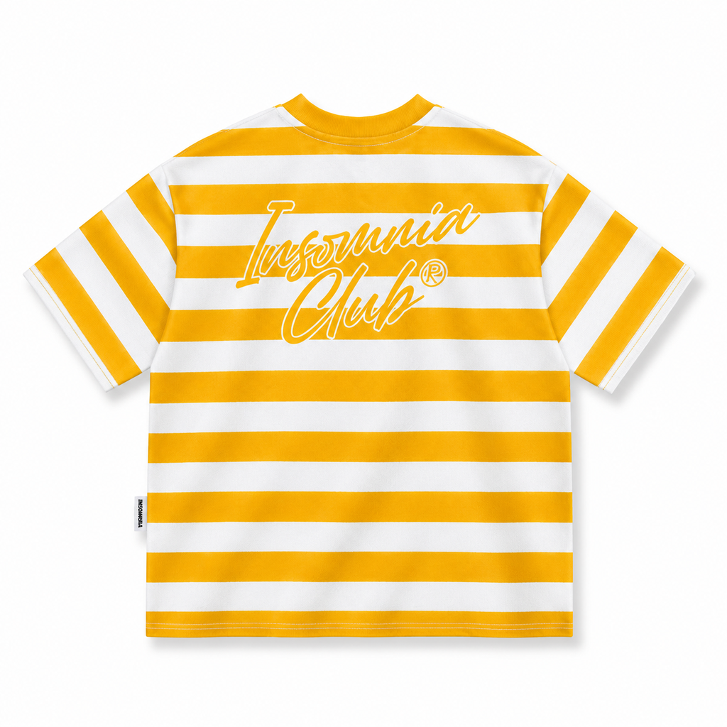 [NEW ARRIVAL] Áo Thun Sọc Thêu Đắp Chữ INSOMNIA Form Boxy Unisex - TS059