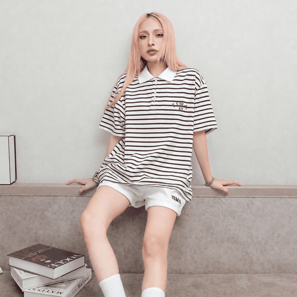 [NEW ARRIVAL] Áo Polo Boxy Stripes Thêu 