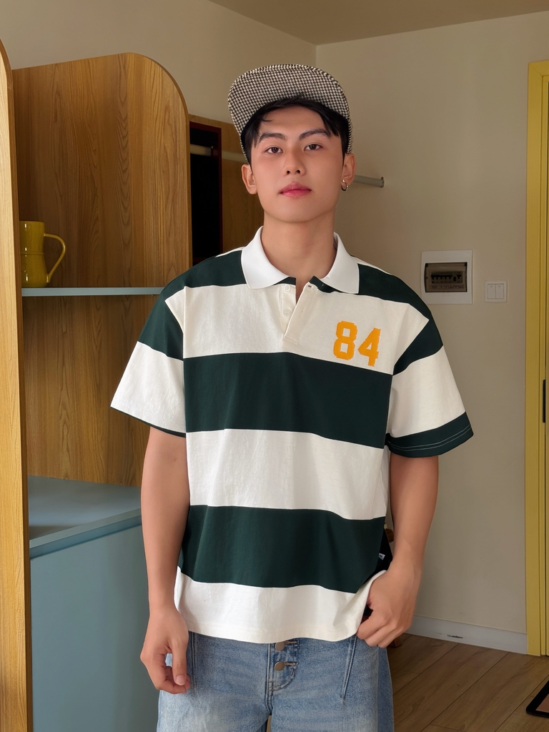 [NEW ARRIVAL] Áo Polo Dệt Cotton Sọc Form Boxy In Charm INSOMNIA Unisex - TS080