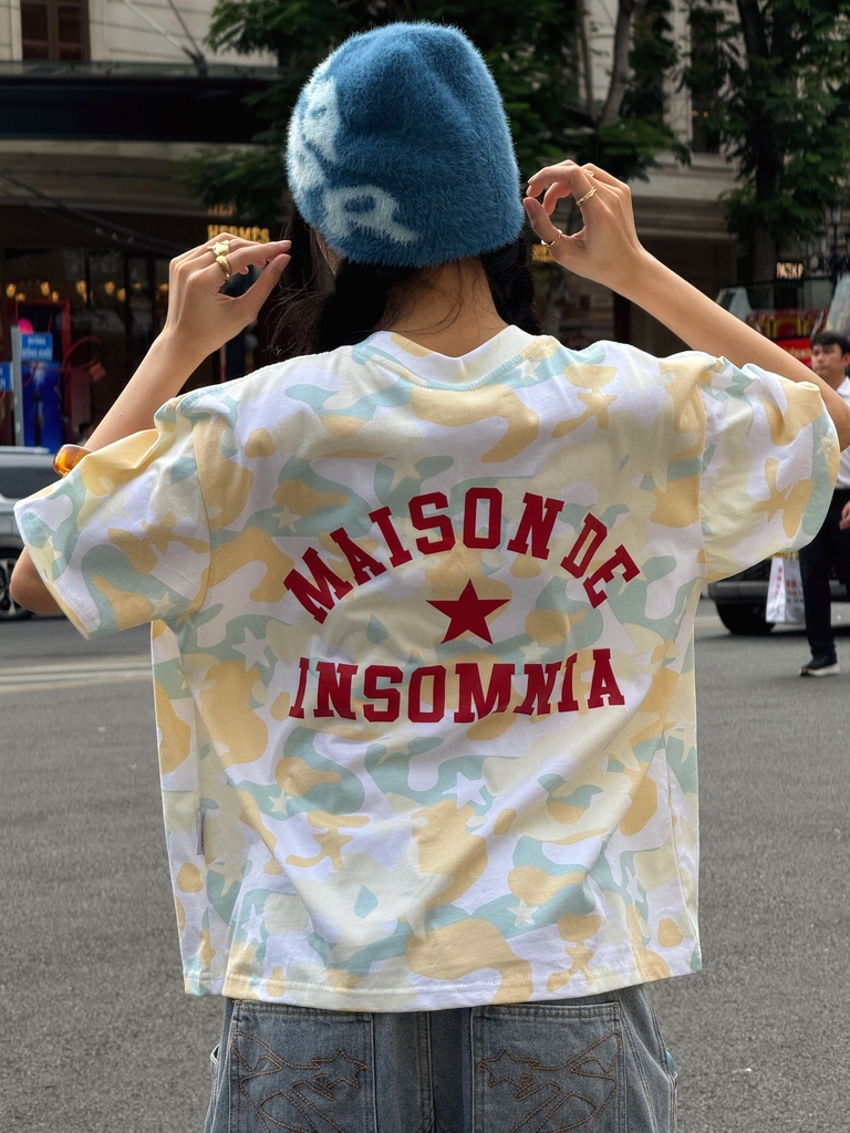 [NEW ARRIVAL] Áo Thun Boxy Camo MAISON DE INSOMNIA Club 250Gsm Cotton - TS075
