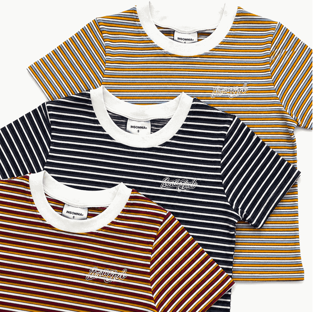 [NEW ARRIVAL] Áo Thun Baby Tee Cotton Sọc Thêu Logo INSOMNIA  - TS081