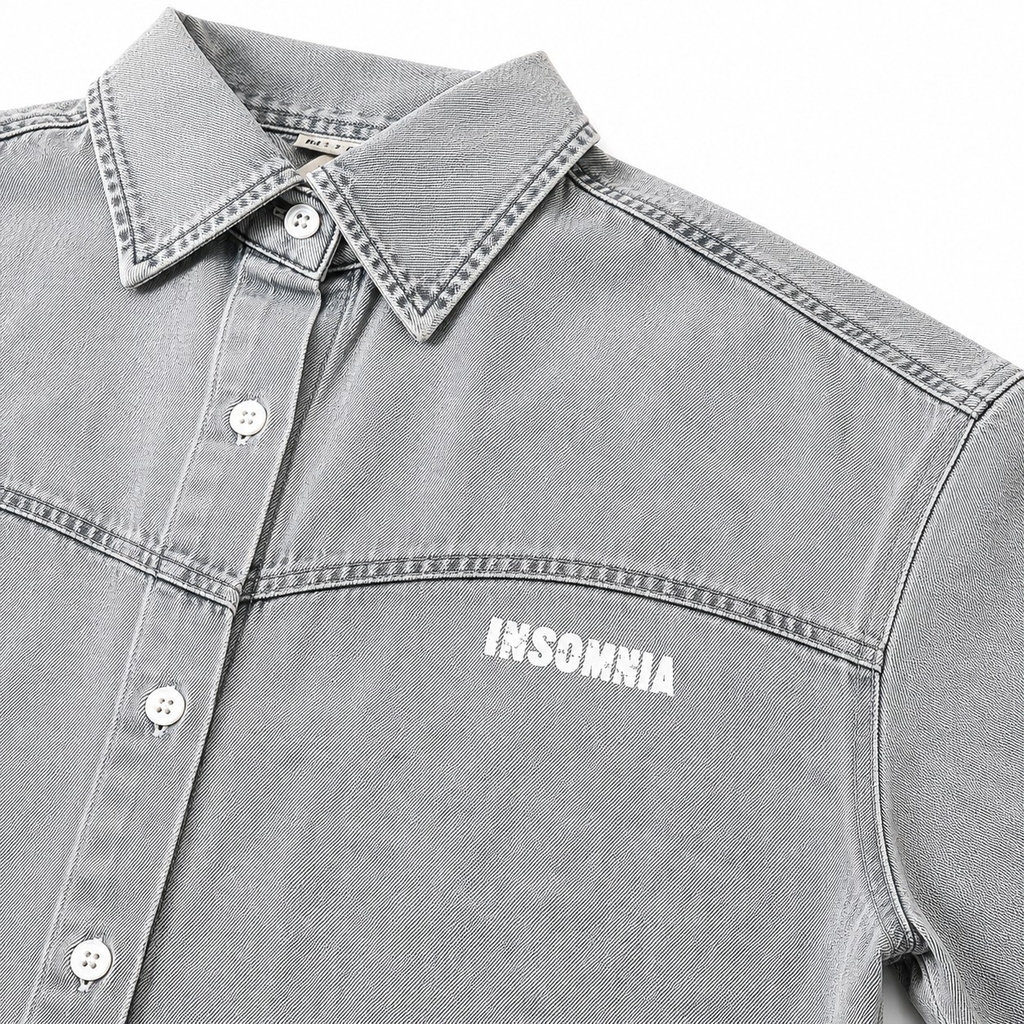 [NEW ARRIVAL] Áo Sơ Mi Denim Wash Form Boxy INSOMNIA CLUB - TS070