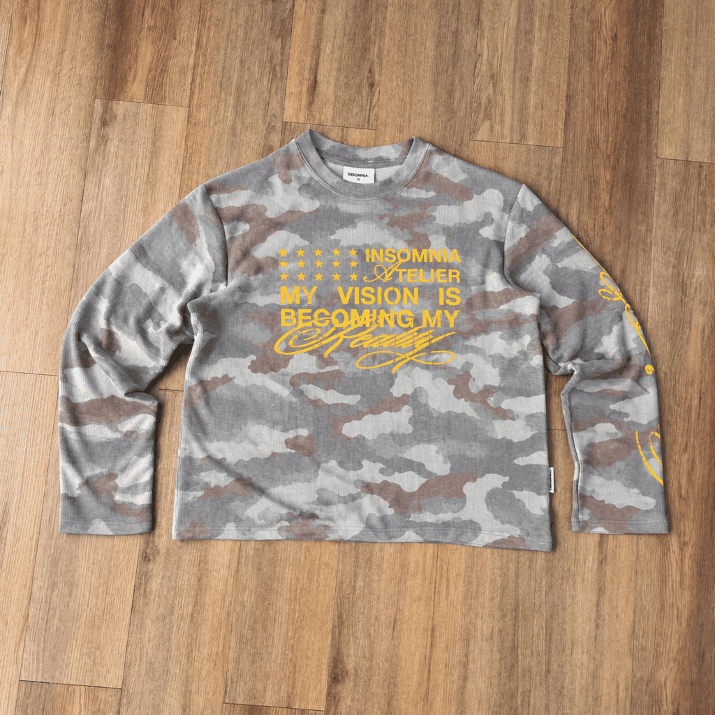 [NEW ARRIVAL] Áo Thun Tay Dài Camo Cotton Waffle Form Boxy Unisex - TS089
