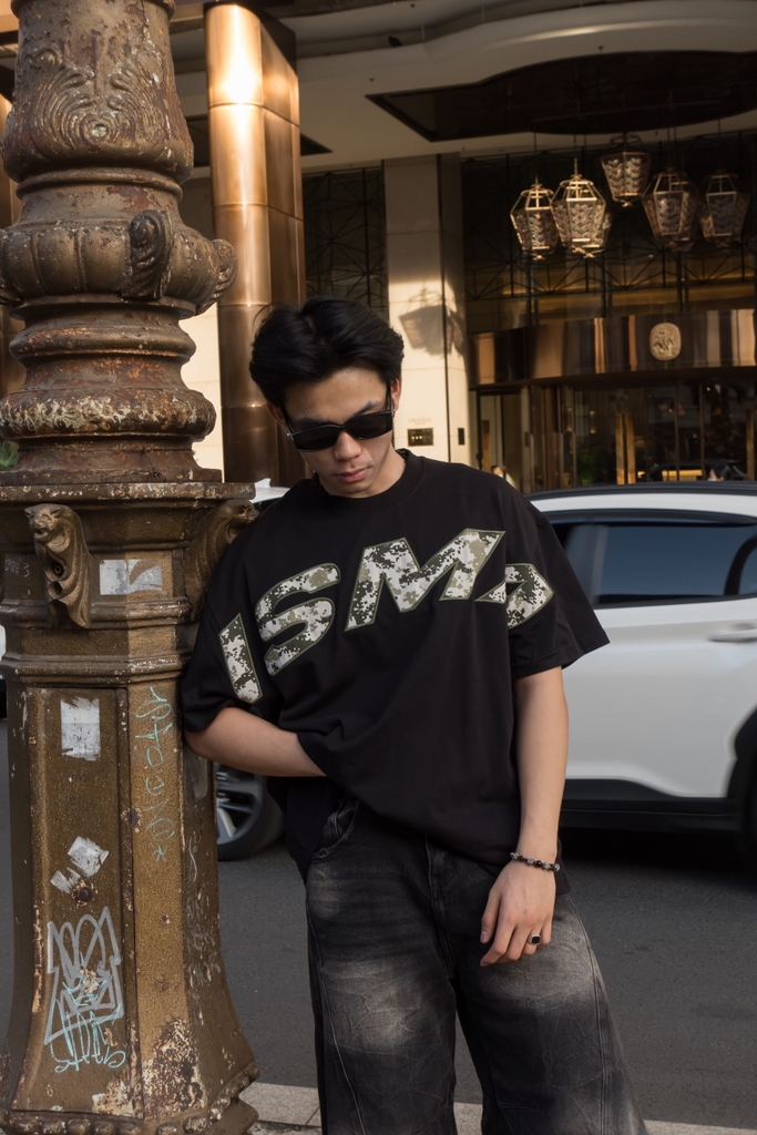 Áo Thun Boxy 280GSM Thêu Camo ISMA Unisex Local Brand - TS044