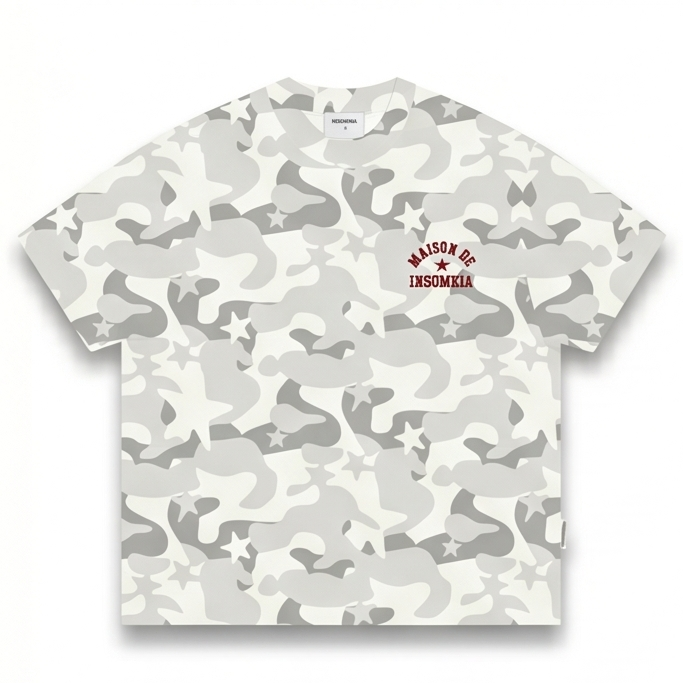 [NEW ARRIVAL] Áo Thun Boxy Camo MAISON DE INSOMNIA Club 250Gsm Cotton - TS075
