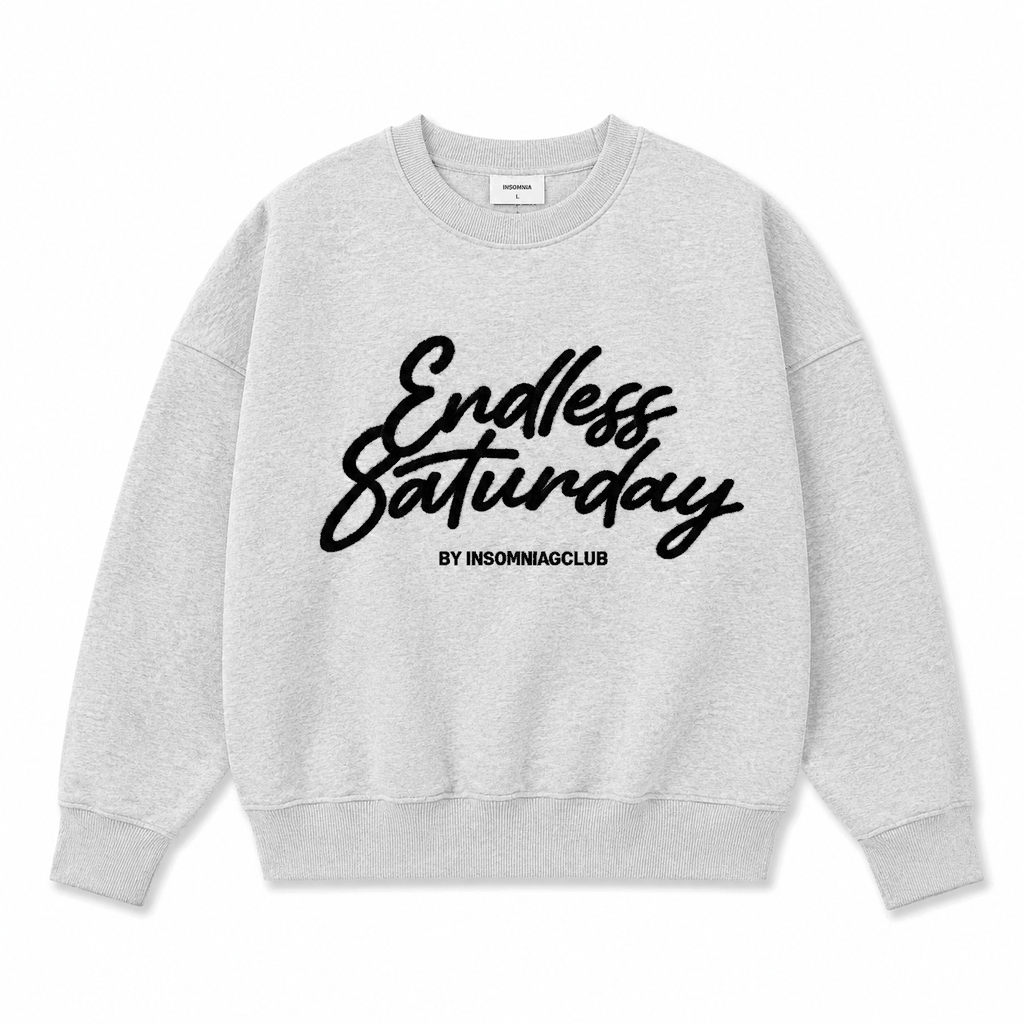 Áo Nỉ Sweater Thêu Xù Endless Saturday INSOMNIA Form Boxy Chất Nỉ Bông Nam Nữ Unisex - HD007