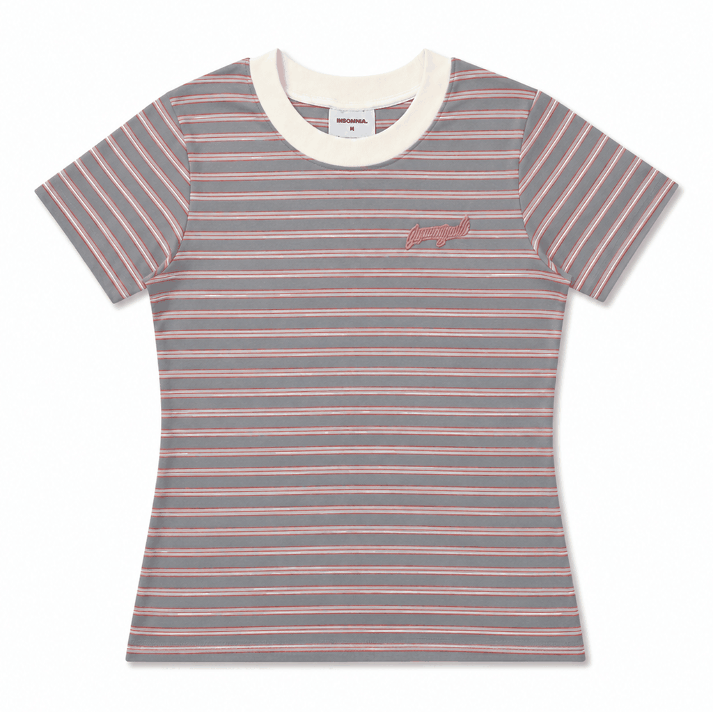 [NEW ARRIVAL] Áo Thun Baby Tee Cotton Sọc Thêu Logo INSOMNIA  - TS081