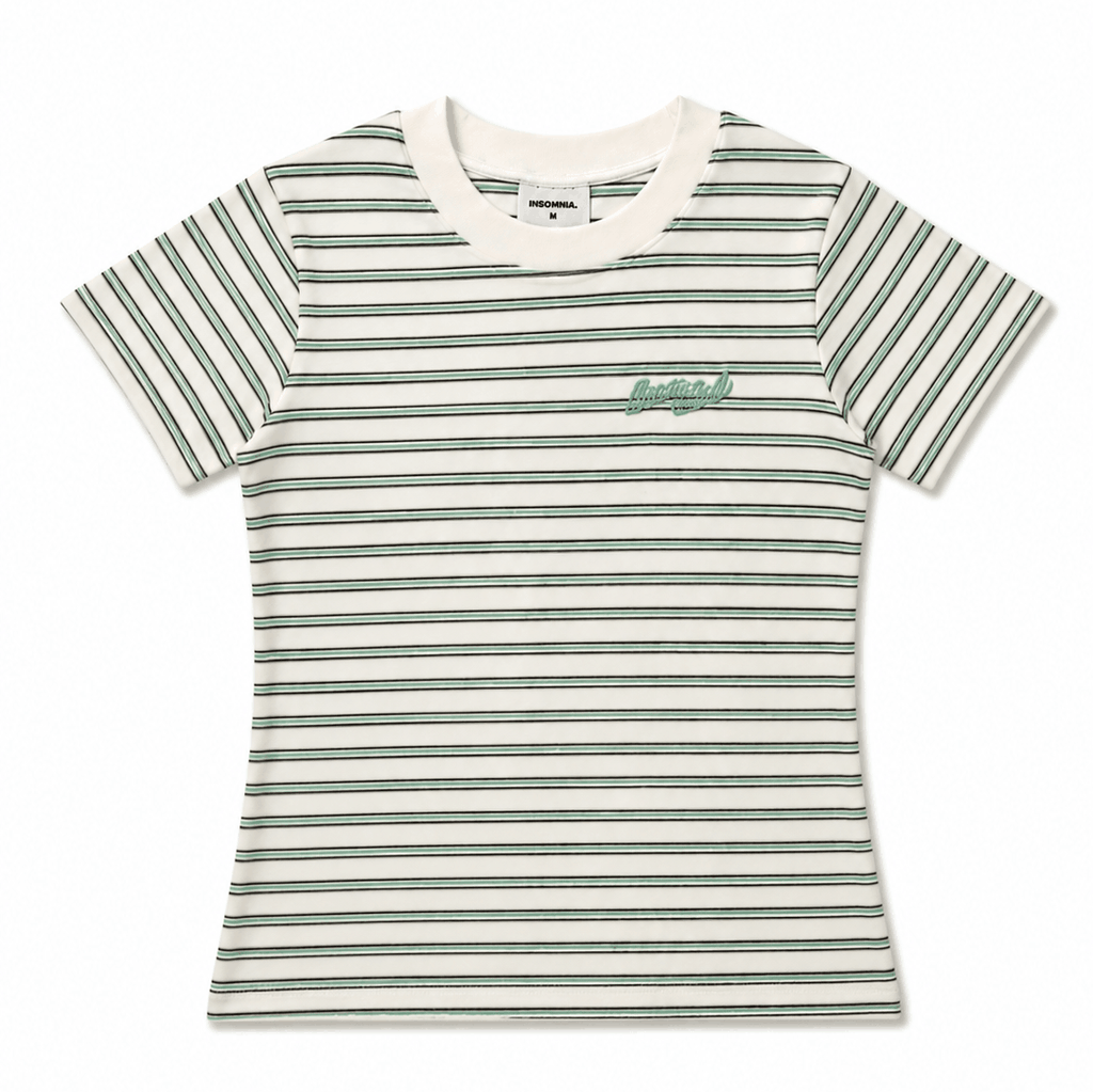 [NEW ARRIVAL] Áo Thun Baby Tee Cotton Sọc Thêu Logo INSOMNIA  - TS081