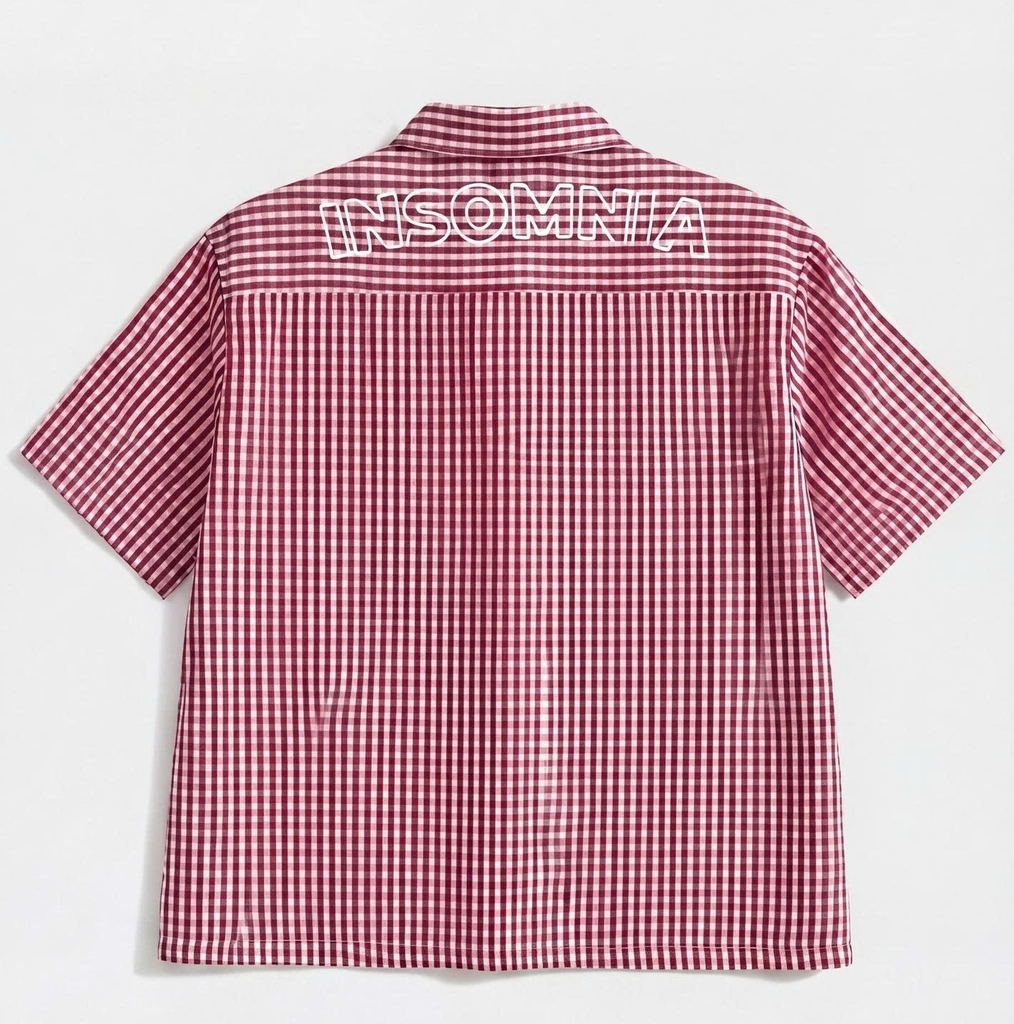 [NEW ARRIVAL] Áo Sơ Mi Caro Thêu Form Boxy Nam Nữ Unisex Thêu Viền INSOMNIA - TS074