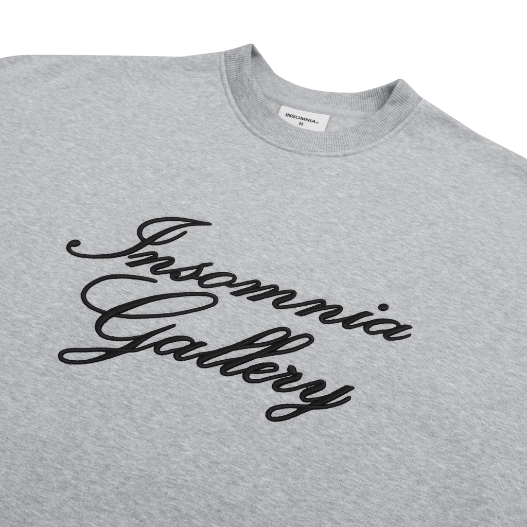 [NEW ARRIVAL] Áo Nỉ Bông Sweater Thêu INSOMNIA Gallery Form Boxy Unisex - HD016