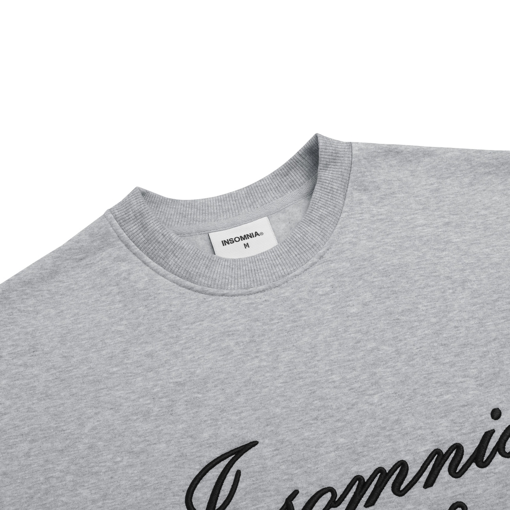 [NEW ARRIVAL] Áo Nỉ Bông Sweater Thêu INSOMNIA Gallery Form Boxy Unisex - HD016