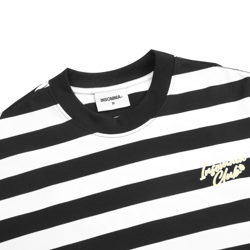 [NEW ARRIVAL] Áo Thun Sọc Thêu Đắp Chữ INSOMNIA Form Boxy Unisex - TS059