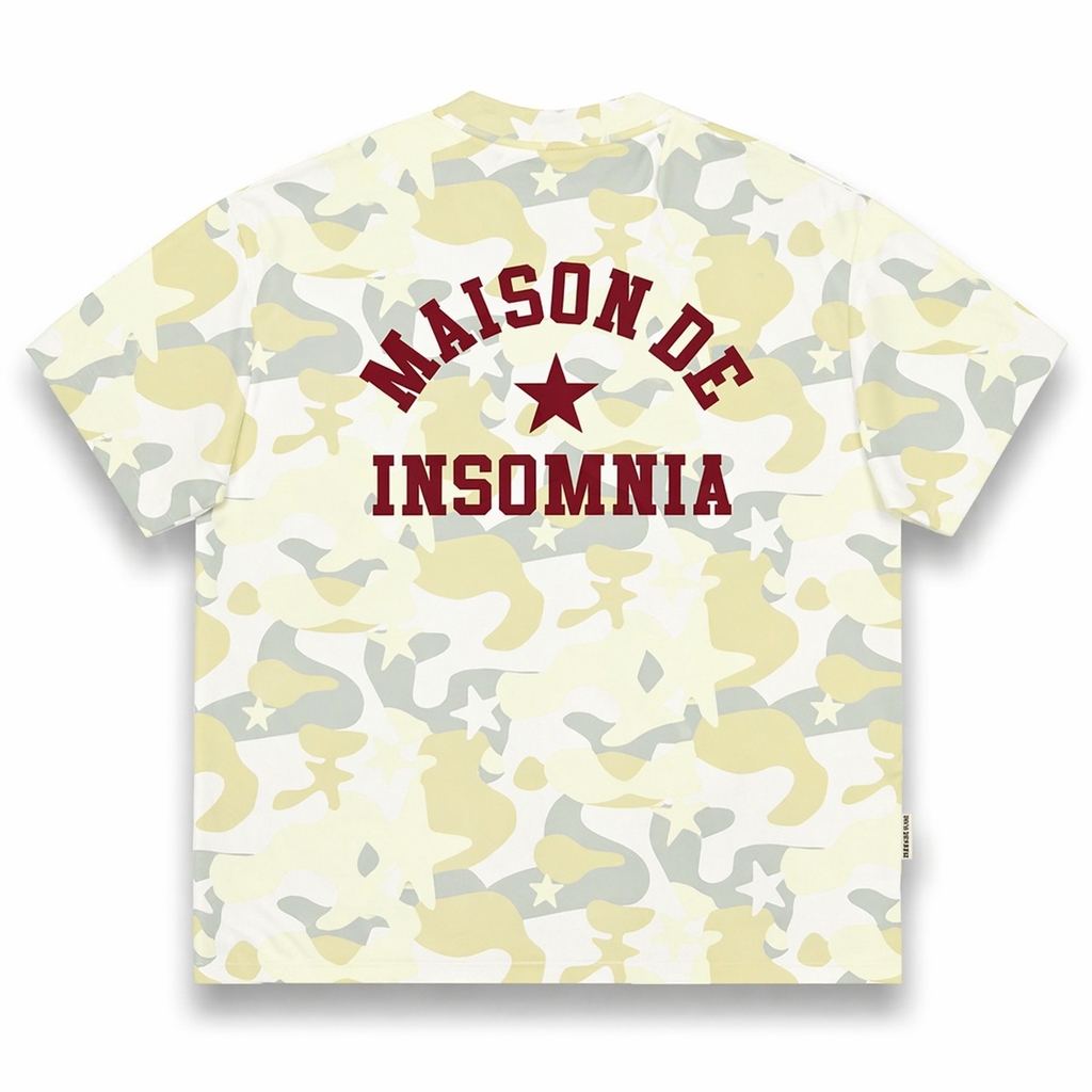 [NEW ARRIVAL] Áo Thun Boxy Camo MAISON DE INSOMNIA Club 250Gsm Cotton - TS075
