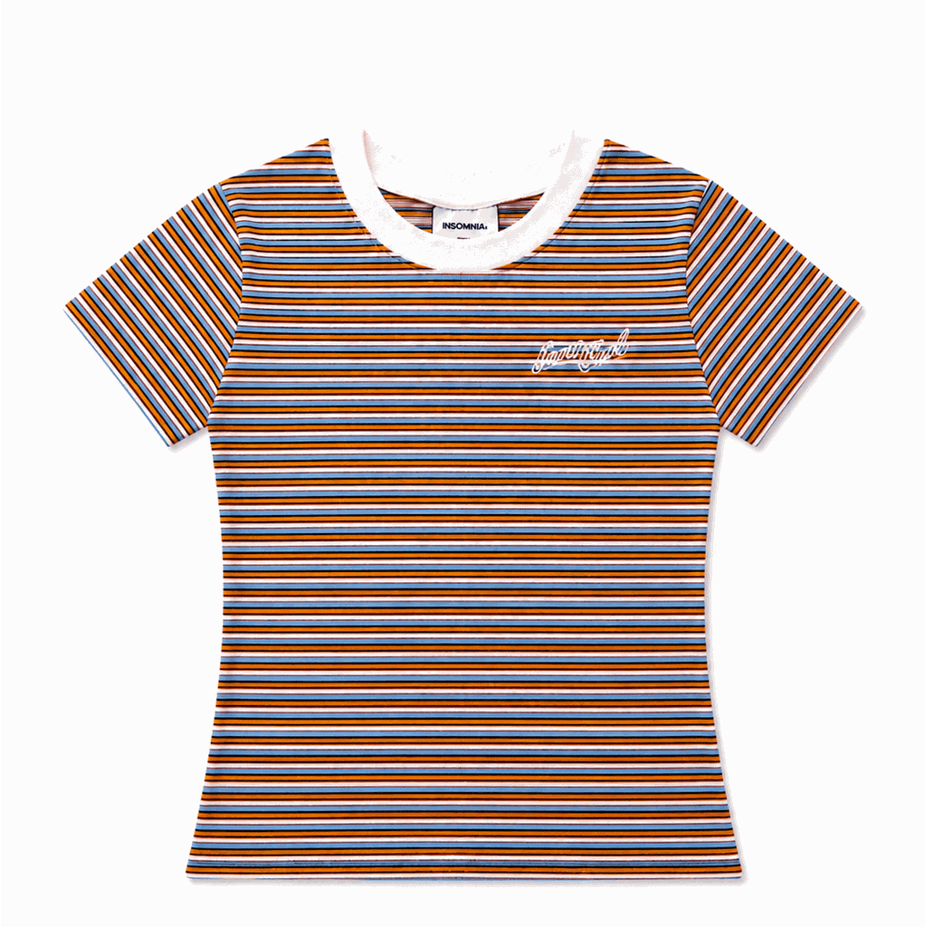 [NEW ARRIVAL] Áo Thun Baby Tee Cotton Sọc Thêu Logo INSOMNIA  - TS081