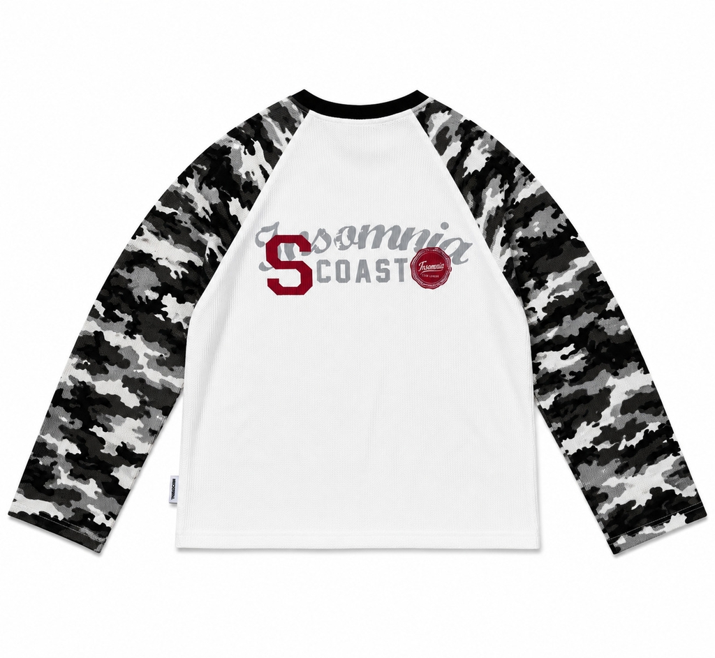 [NEW ARRIVAL] Áo Thun Tay Dài Raglan Camo Cotton Waffle Form Boxy Unisex - TS082