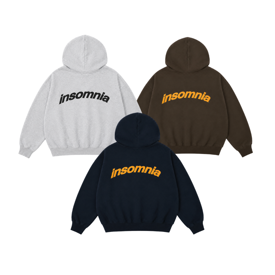 [NEW ARRIVAL] Áo Khoác Nỉ Bông Hoodie Zip INSOMNIA Form Boxy Cánh Dơi - HD015
