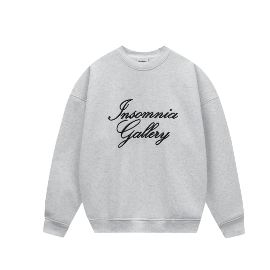 [NEW ARRIVAL] Áo Nỉ Bông Sweater Thêu INSOMNIA Gallery Form Boxy Unisex - HD016