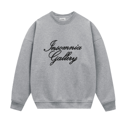 [NEW ARRIVAL] Áo Nỉ Bông Sweater Thêu INSOMNIA Gallery Form Boxy Unisex - HD016