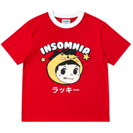 [NEW ARRIVAL] Áo Thun Boxy Phối Cổ Lucky Girl INSOMNIA CLUB 250Gsm Cotton - TS068