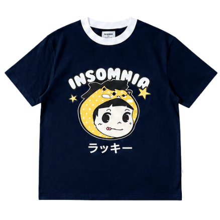 [NEW ARRIVAL] Áo Thun Boxy Phối Cổ Lucky Girl INSOMNIA CLUB 250Gsm Cotton - TS068