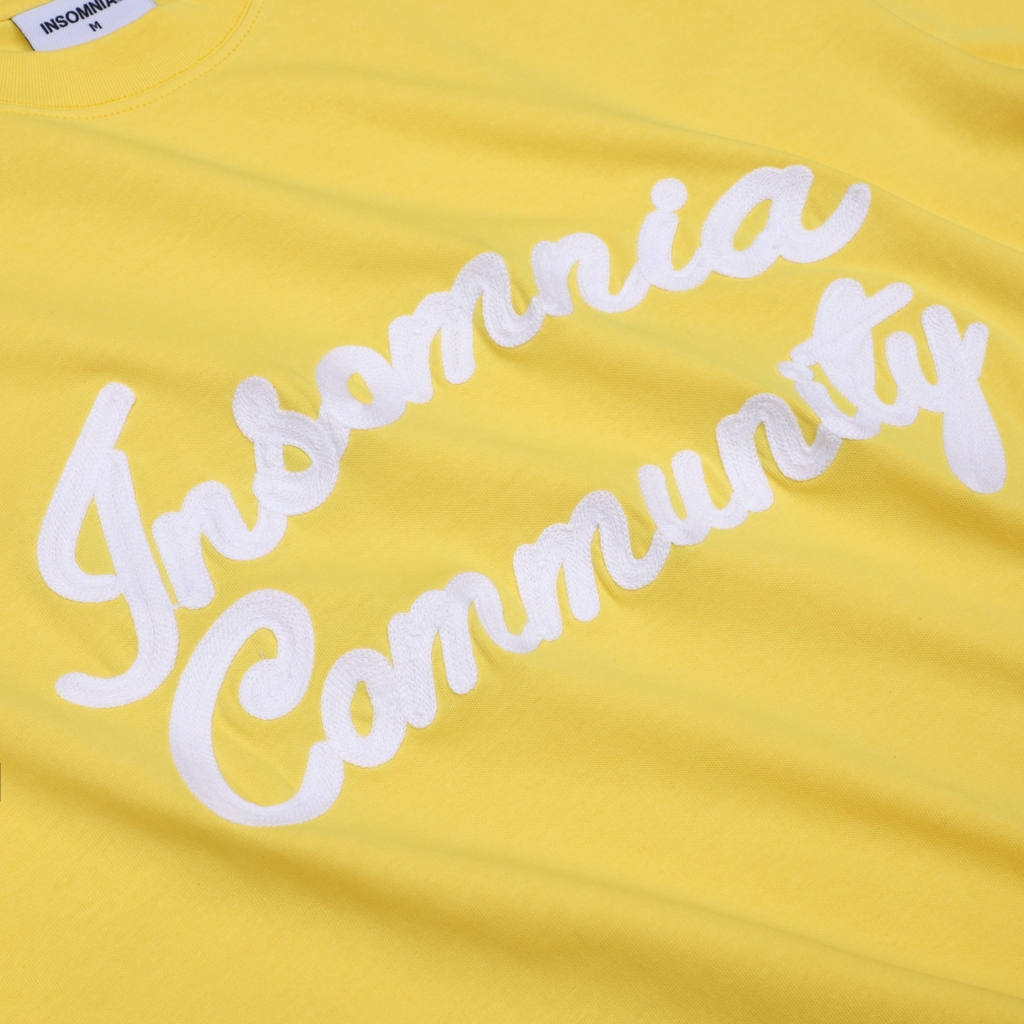 Áo Thun Boxy 280GSM Thêu Len INSOMNIA Community Unisex - TS041