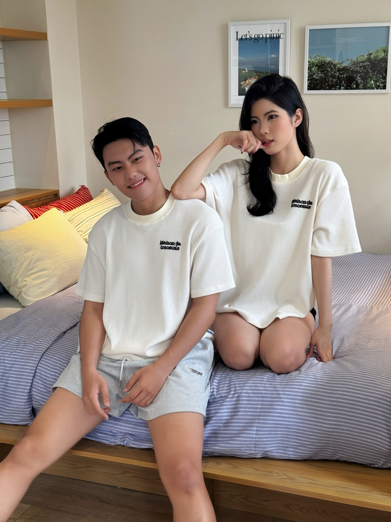 [NEW ARRIVAL] Áo Thun Waffle Cotton In Phồng Maison De Insomnia Form Boxy Unisex - TS079