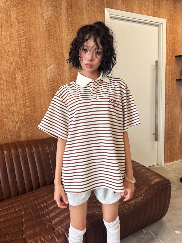 [NEW ARRIVAL] Áo Polo Boxy Stripes Thêu 