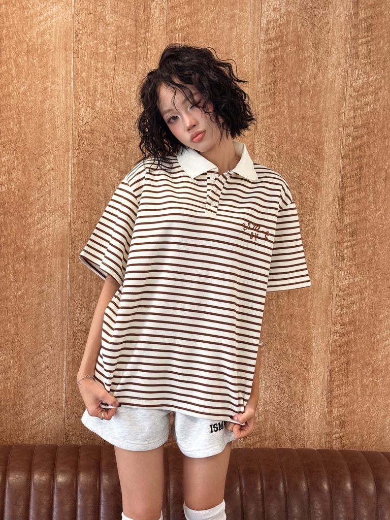[NEW ARRIVAL] Áo Polo Boxy Stripes Thêu 