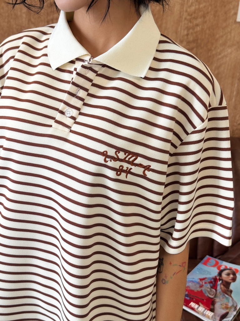 [NEW ARRIVAL] Áo Polo Boxy Stripes Thêu 