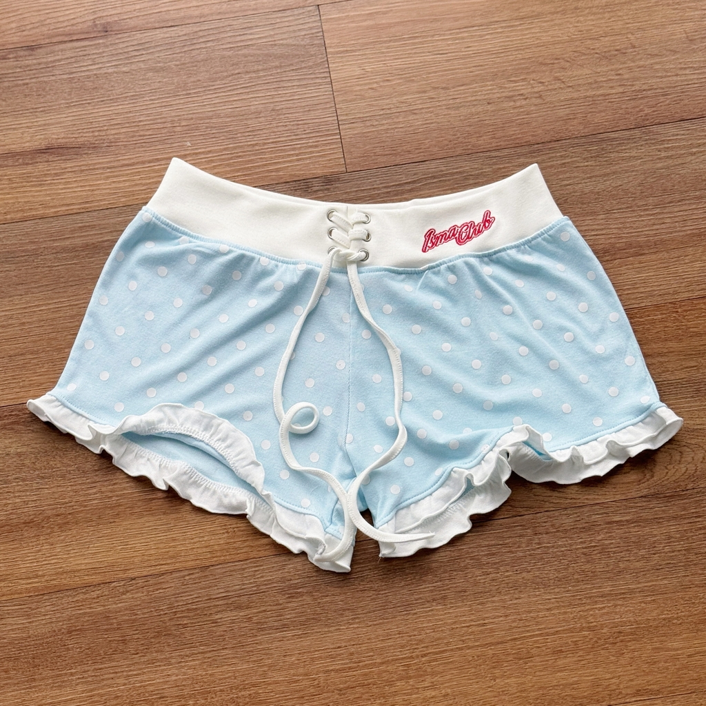 [NEW ARRIVAL] Quần Short Nữ Hoạ Tiết Chấm Bi Thêu 