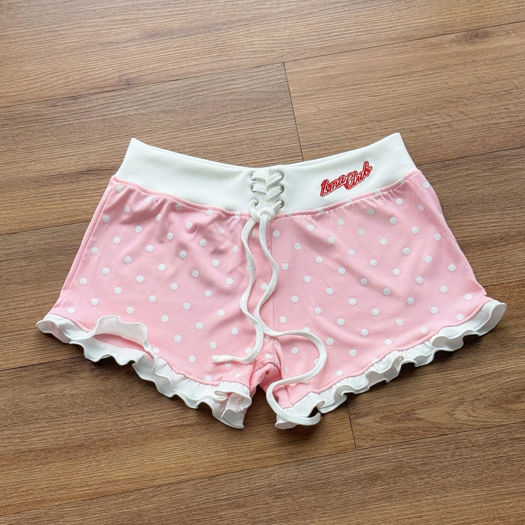 [NEW ARRIVAL] Quần Short Nữ Hoạ Tiết Chấm Bi Thêu 