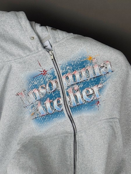 [NEW ARRIVAL]  Áo Khoác Hoodie Zip Nỉ Cua 420GSM In INSOMNIA Khóa Kéo Kim Loại Form Boxy Cánh Dơi Unisex - HD018