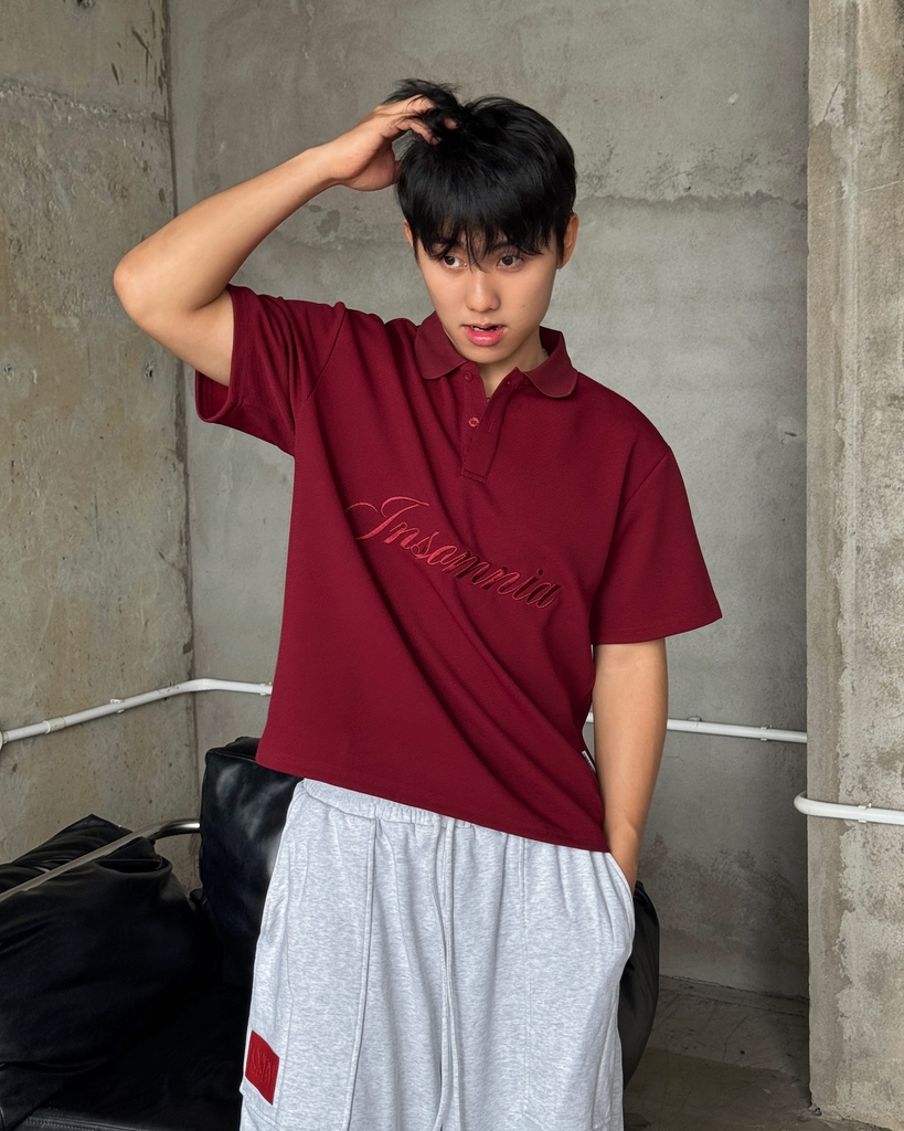 [NEW ARRIVAL] Áo Polo Cotton Waffle Basic Form Boxy Thêu Logo INSOMNIA - TS087