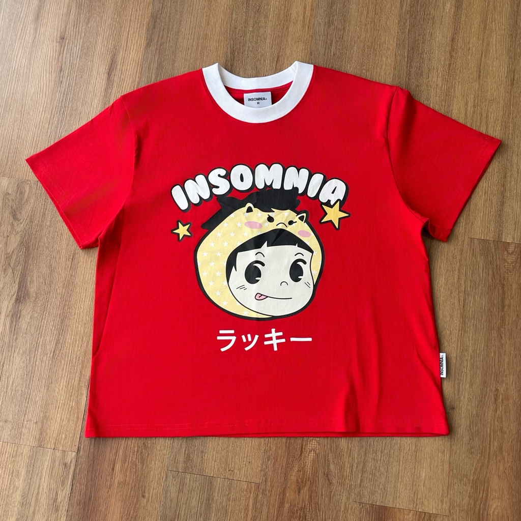 [NEW ARRIVAL] Áo Thun Boxy Phối Cổ Lucky Girl INSOMNIA CLUB 250Gsm Cotton - TS068