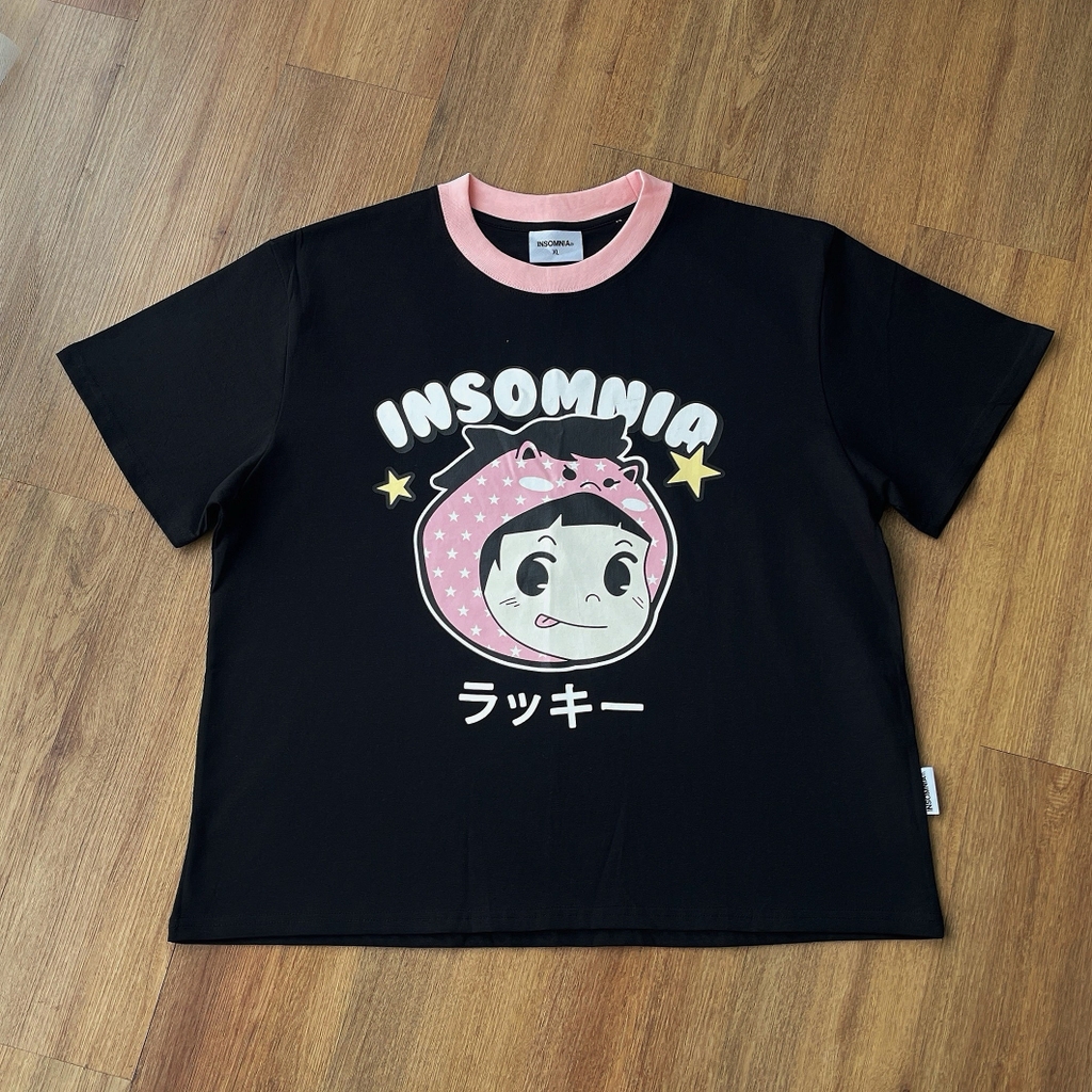 [NEW ARRIVAL] Áo Thun Boxy Phối Cổ Lucky Girl INSOMNIA CLUB 250Gsm Cotton - TS068