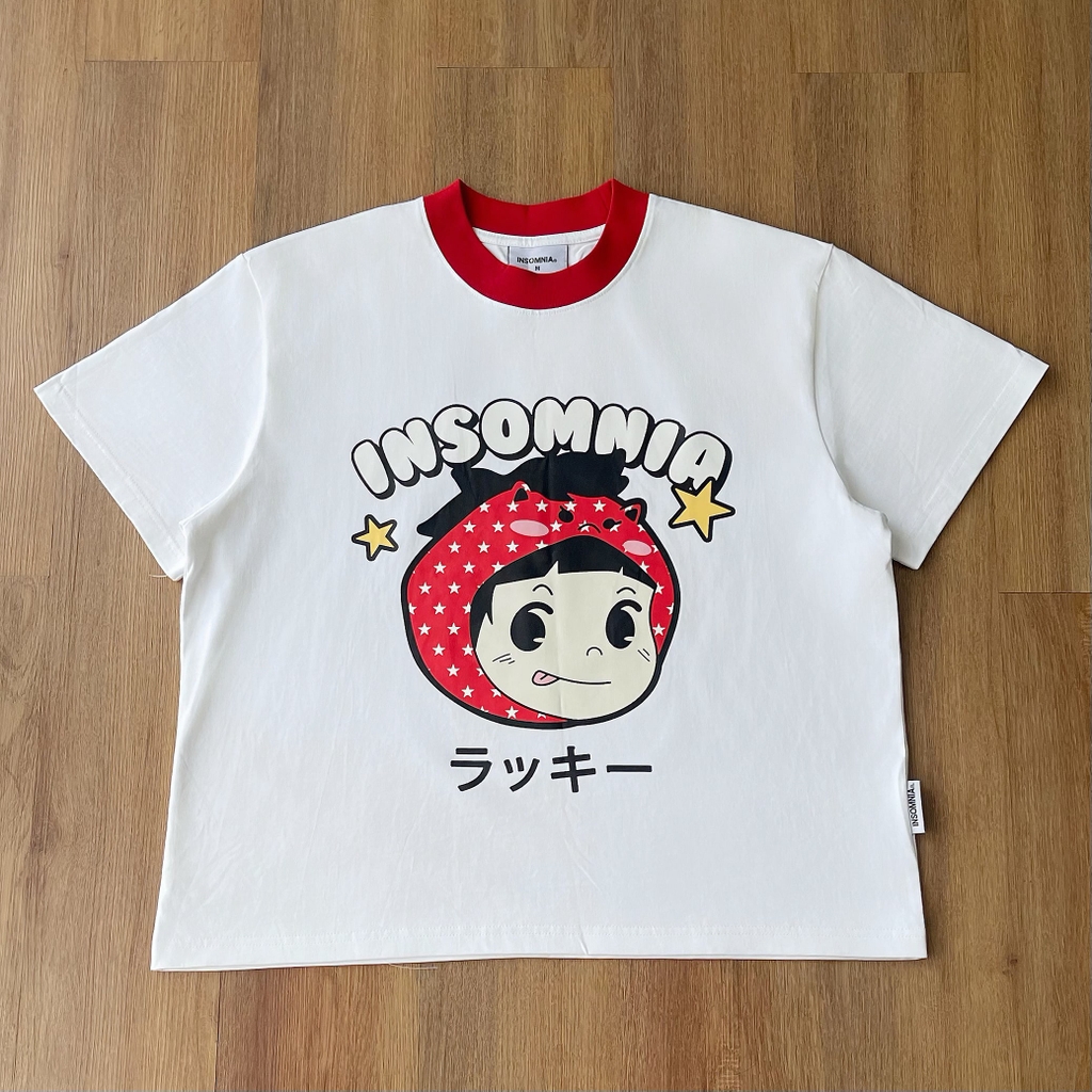 [NEW ARRIVAL] Áo Thun Boxy Phối Cổ Lucky Girl INSOMNIA CLUB 250Gsm Cotton - TS068