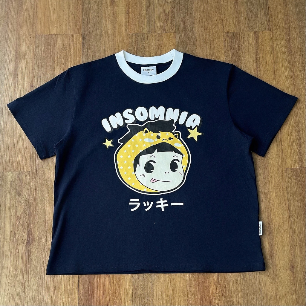 [NEW ARRIVAL] Áo Thun Boxy Phối Cổ Lucky Girl INSOMNIA CLUB 250Gsm Cotton - TS068