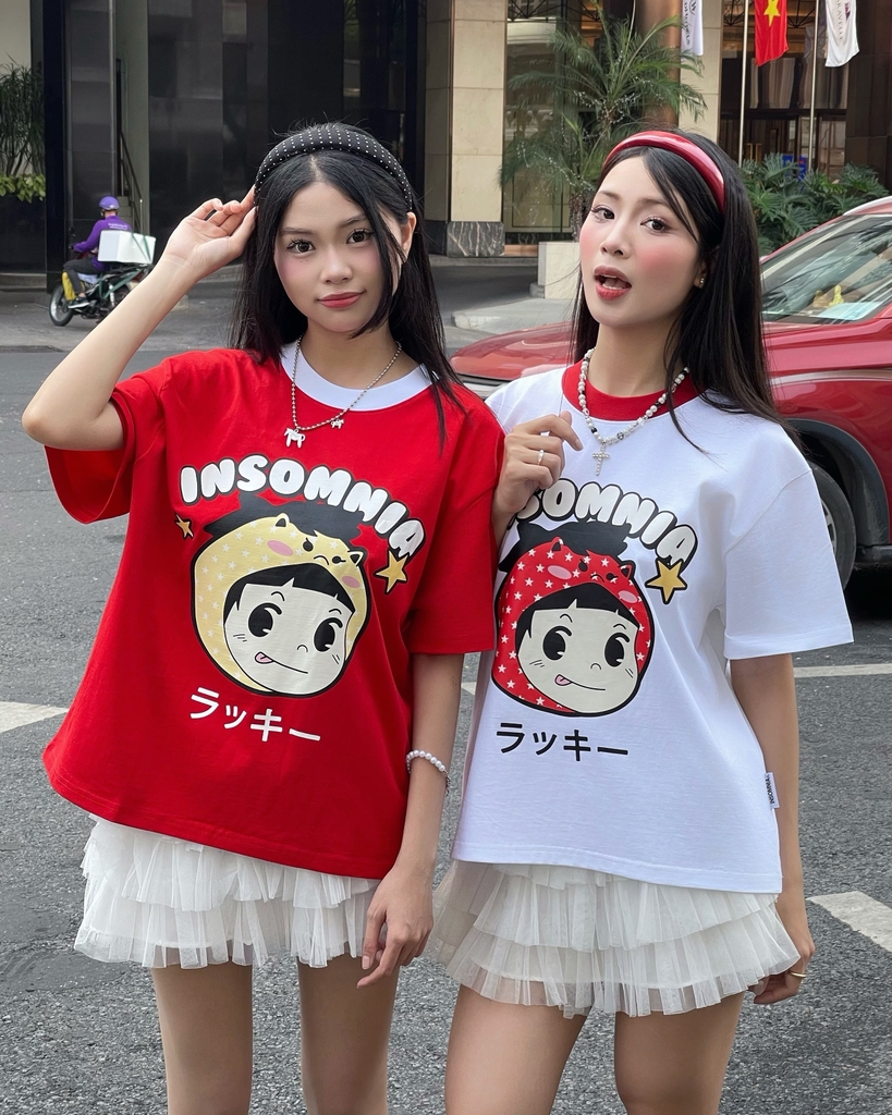 [NEW ARRIVAL] Áo Thun Boxy Phối Cổ Lucky Girl INSOMNIA CLUB 250Gsm Cotton - TS068