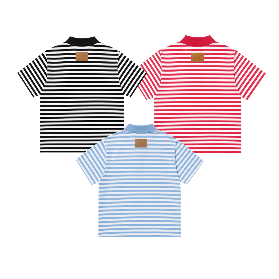 Áo Polo Boxy Stripes INSOMNIA Cotton Đính Tag Da - TS055