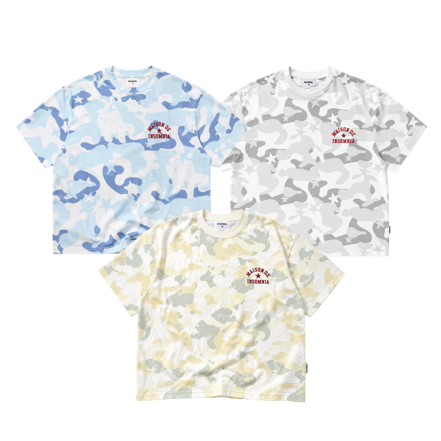 [NEW ARRIVAL] Áo Thun Boxy Camo MAISON DE INSOMNIA Club 250Gsm Cotton - TS075