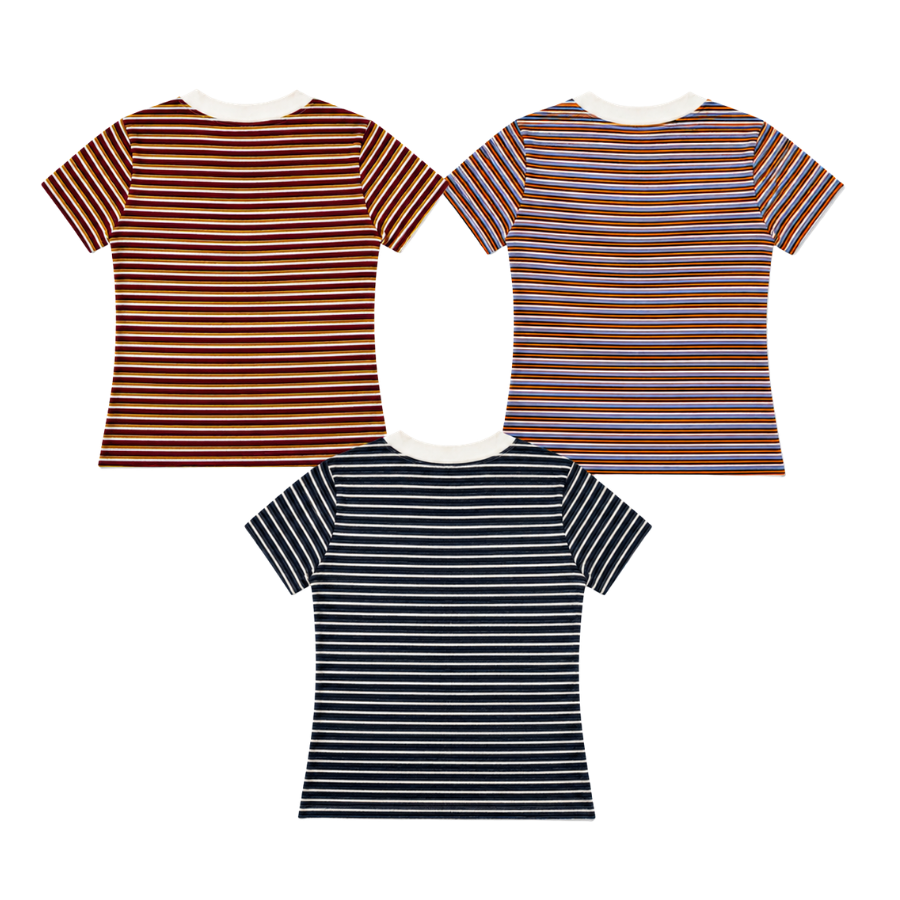 [NEW ARRIVAL] Áo Thun Baby Tee Cotton Sọc Thêu Logo INSOMNIA  - TS081