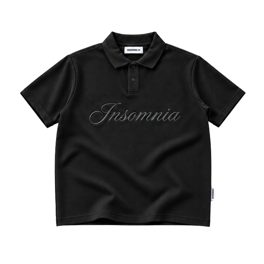 [NEW ARRIVAL] Áo Polo Cotton Waffle Basic Form Boxy Thêu Logo INSOMNIA - TS087