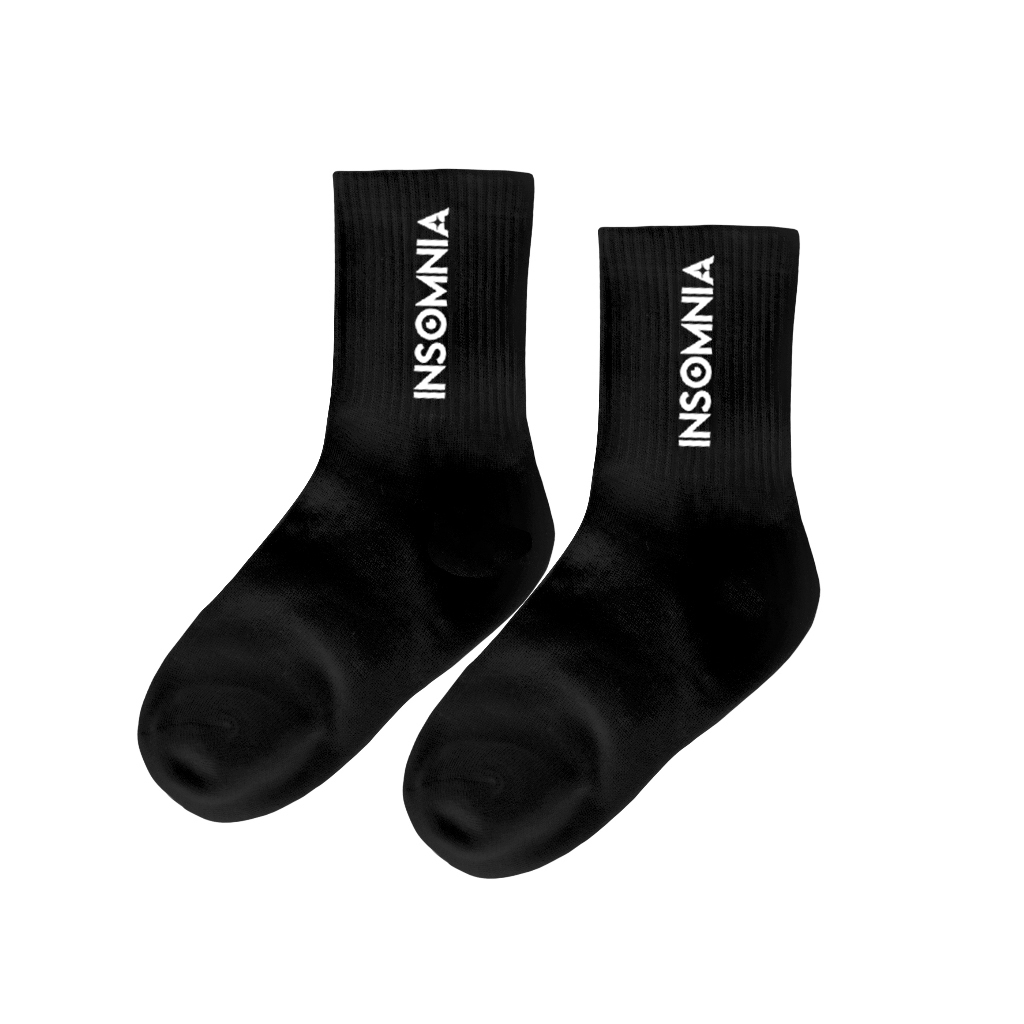 [Quà Tặng] Vớ INSOMNIA Socks Cổ Trung Unisex Local Brand Kem Hồng Đen Trắng