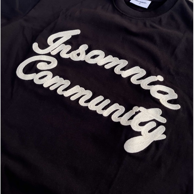 Áo Thun Boxy 280GSM Thêu Len INSOMNIA Community Unisex - TS041