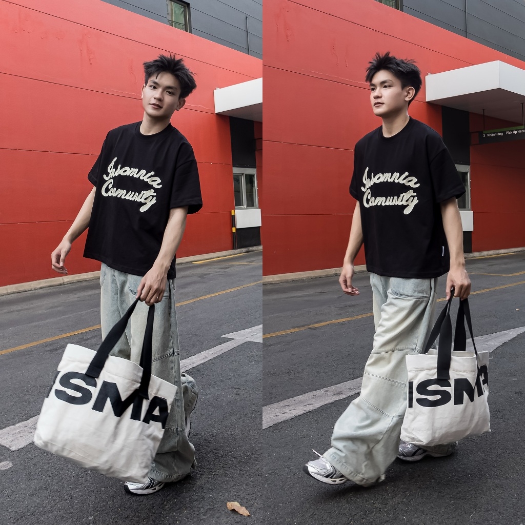 Áo Thun Boxy 280GSM Thêu Len INSOMNIA Community Unisex - TS041