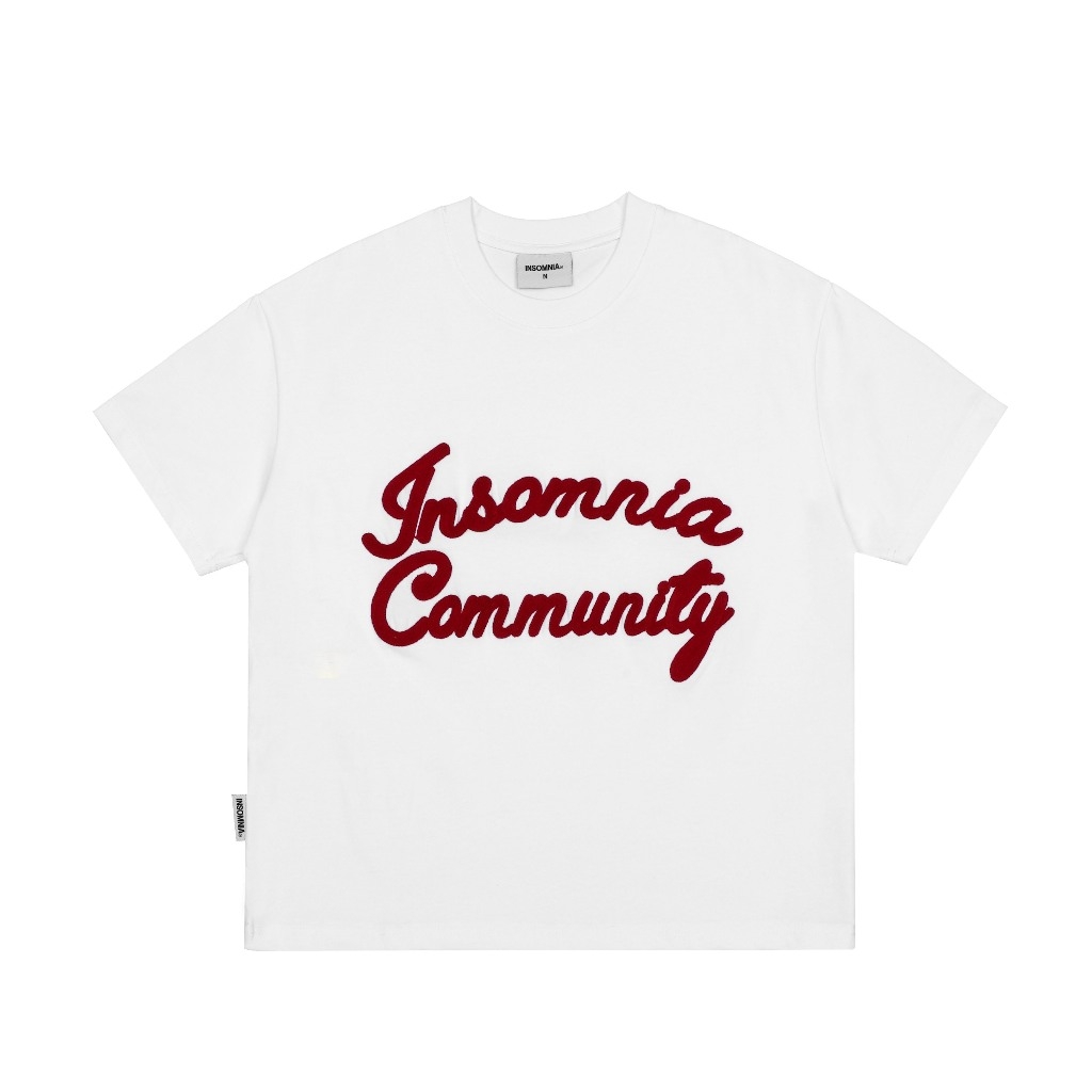 Áo Thun Boxy 280GSM Thêu Len INSOMNIA Community Unisex - TS041