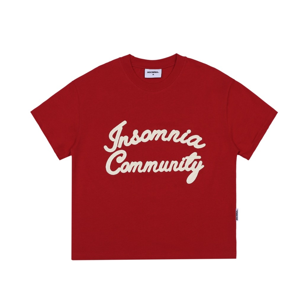 Áo Thun Boxy 280GSM Thêu Len INSOMNIA Community Unisex - TS041