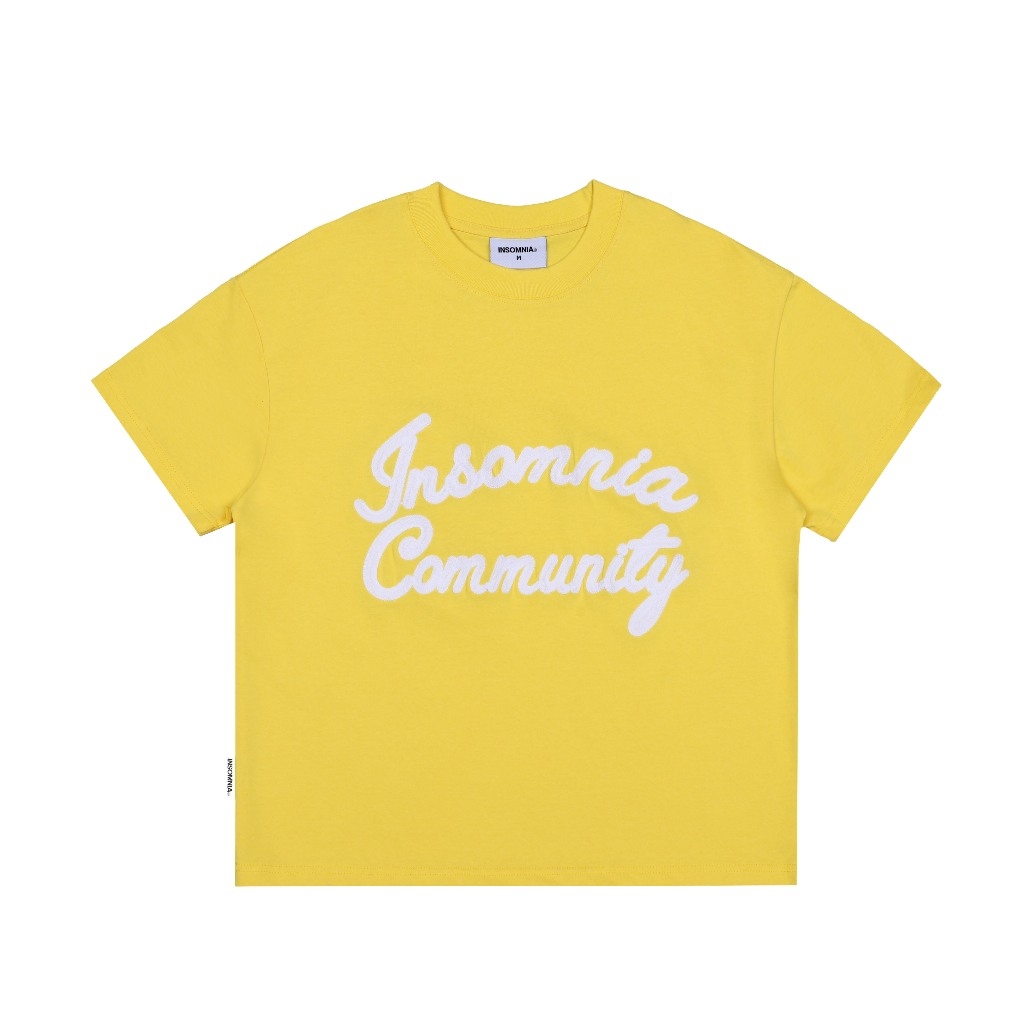 Áo Thun Boxy 280GSM Thêu Len INSOMNIA Community Unisex - TS041