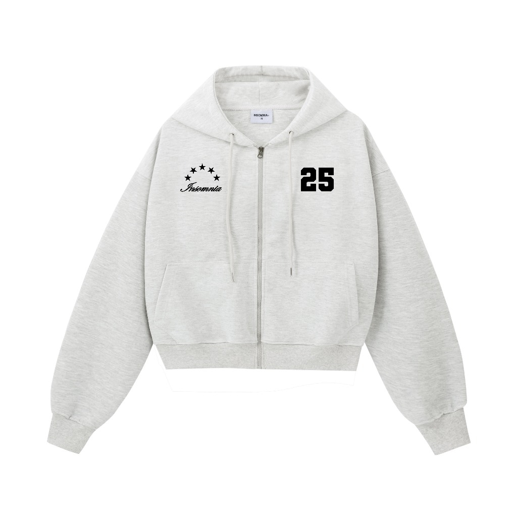 Áo Hoodie Zip 2 Da Form Boxy INSOMNIA Thêu Đắp Chữ Athlete - HD011