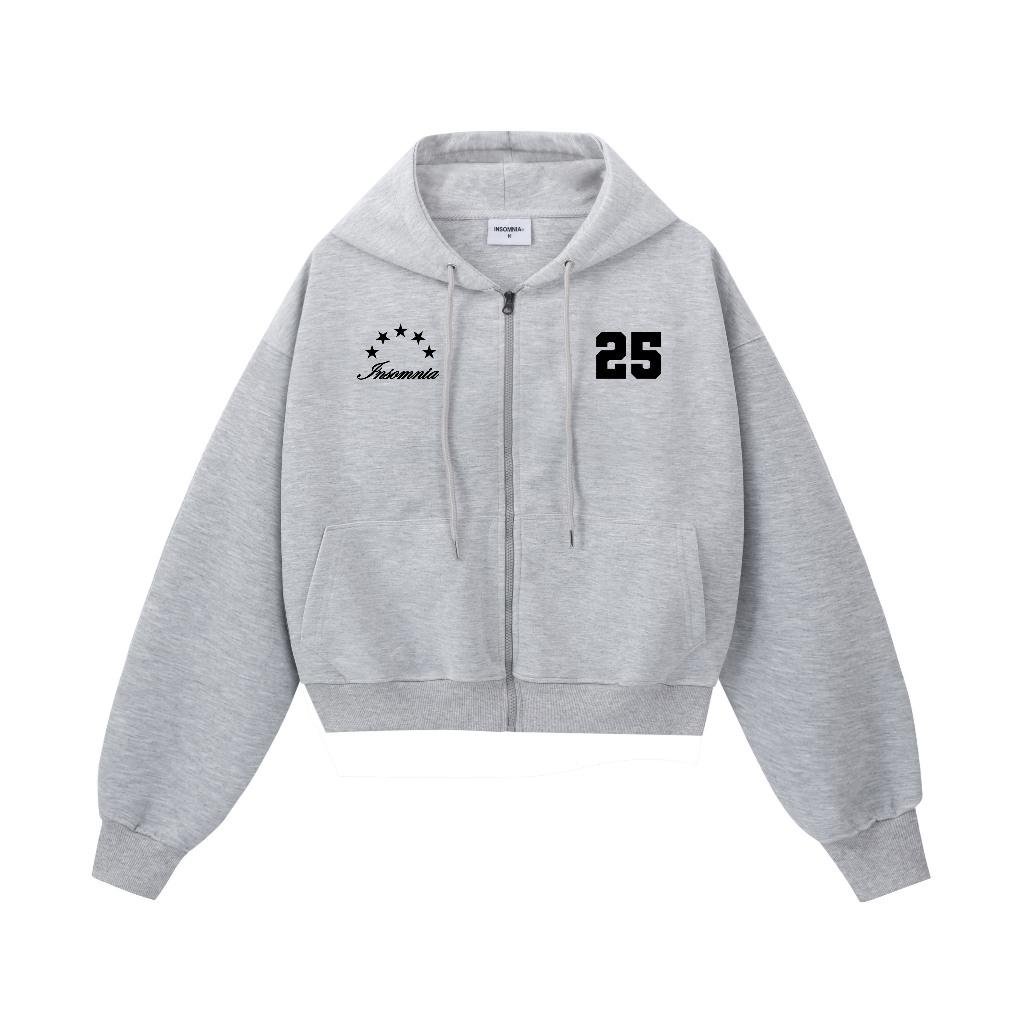 Áo Hoodie Zip 2 Da Form Boxy INSOMNIA Thêu Đắp Chữ Athlete - HD011